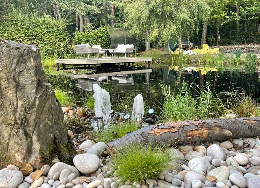 Our team at work on a Dorset landscaping project